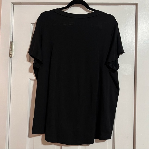 #111 ATHLETA BLACK SKYWAY FLUTTER SLEEVE TEE XL ATHLETIC TOP - Picture 2 of 6